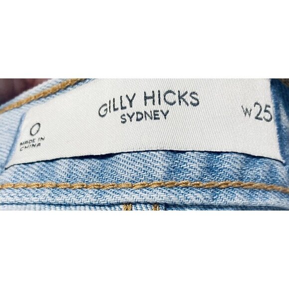 Gilly Hicks Denim Shorts Womens Size 25 Light Wash Distressed Cut Off Boho Beach - Picture 4 of 5
